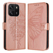 For Blackview Wave 6C Embossed Butterfly Leather Phone Case(Rose Gold)