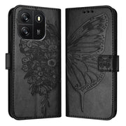 For Blackview Wave 6C Embossed Butterfly Leather Phone Case(Black)