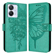 For Blackview Color 8 Embossed Butterfly Leather Phone Case(Green)