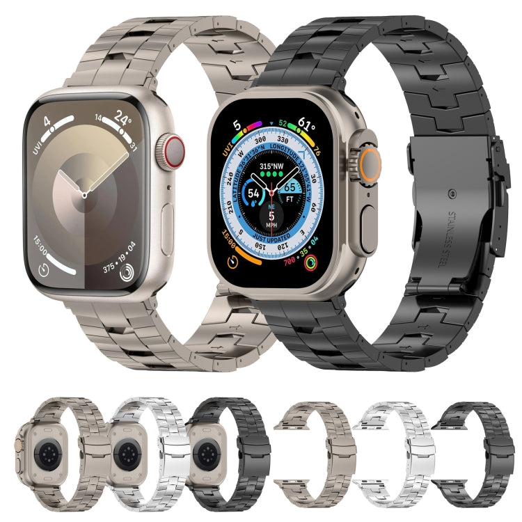 For Apple Watch Series 4 44mm Rice Ears Safety Buckle Titanium Alloy Watch Band(Silver)