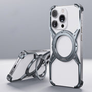 For iPhone 16 Pro Max Aluminum Alloy Frameless 360-Degree Rotating Phone Case(Grey)