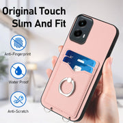 For Motorola Moto G 5G 2024 R20 Ring Card Holder Phone Case(Pink)