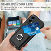 For Motorola Moto G 5G 2024 R20 Ring Card Holder Phone Case(Black)