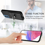 For Motorola Moto G Play 2024 4G R20 Ring Card Holder Phone Case(Black)