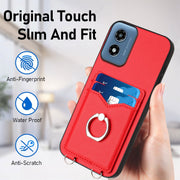 For Motorola Moto G Play 2024 4G R20 Ring Card Holder Phone Case(Red)