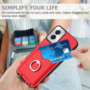 For Motorola Moto G Power 5G 2024 R20 Ring Card Holder Phone Case(Red)