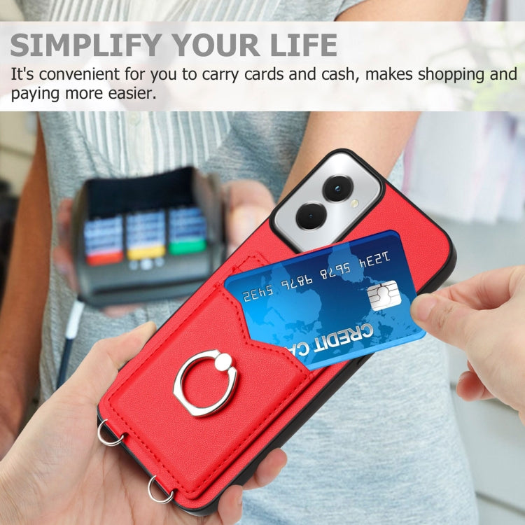 For Motorola Moto G Power 5G 2024 R20 Ring Card Holder Phone Case(Red)
