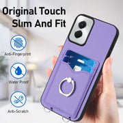 For Motorola Moto G Power 5G 2024 R20 Ring Card Holder Phone Case(Purple)