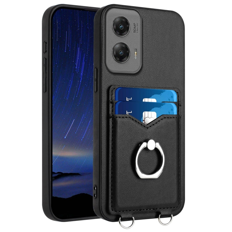 For Motorola Moto G Stylus 5G 2024 R20 Ring Card Holder Phone Case(Black)