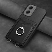 For Motorola Moto G Stylus 5G 2024 R20 Ring Card Holder Phone Case(Black)