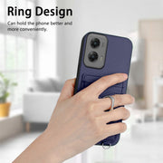 For Motorola Moto G Stylus 5G 2024 R20 Ring Card Holder Phone Case(Blue)