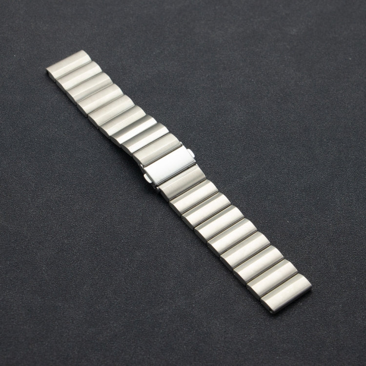 22mm Three Plants Flat Buckle Titanium Alloy Watch Band(Silver)
