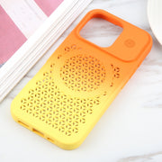 For iPhone 16 Pro Max Gradient Color Honeycomb Aromatherapy MagSafe Phone Case(Orange Yellow)