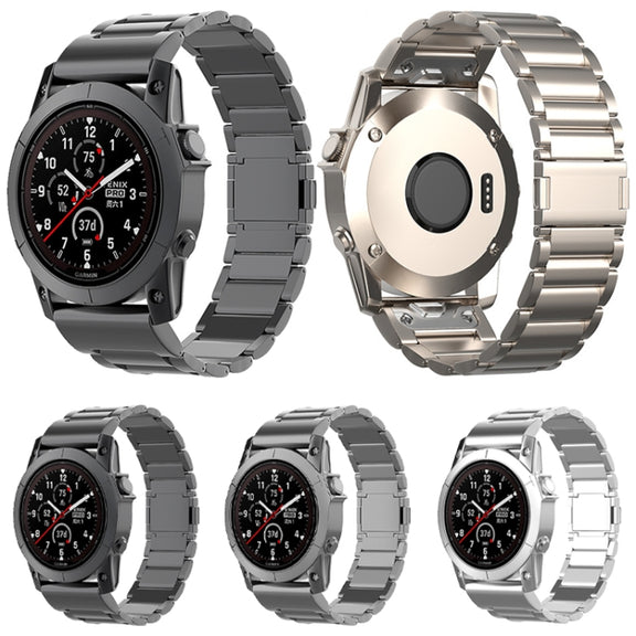 For Garmin Fenix 7 / Forerunner 965 22mm Three-Bead Magnetic Buckle Metal Quick Release Watch Band(Black)