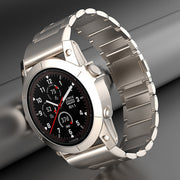 For Garmin Fenix 7 / Forerunner 965 22mm Three-Bead Magnetic Buckle Metal Quick Release Watch Band(Grey)