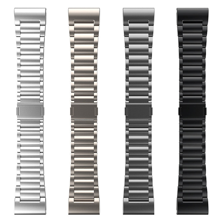 For Garmin Tactix 7 Pro / Fenix 7X 26mm Three-Bead Magnetic Buckle Metal Quick Release Watch Band(Grey)