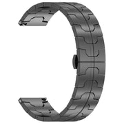 22mm Butterfly Buckle Titanium Alloy Watch Band(Black)
