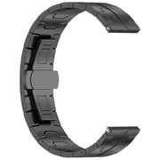 22mm Butterfly Buckle Titanium Alloy Watch Band(Black)