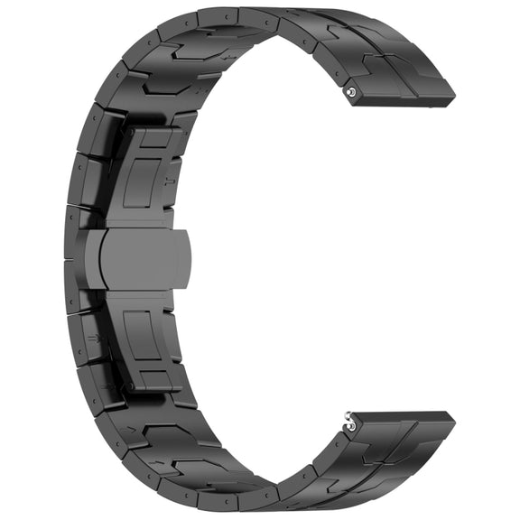 22mm Butterfly Buckle Titanium Alloy Watch Band(Black)