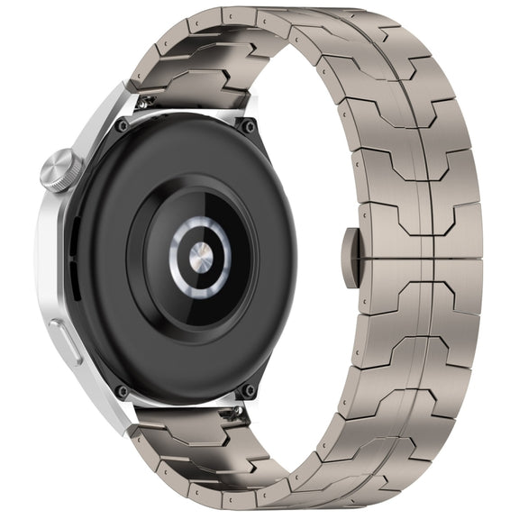 22mm Butterfly Buckle Titanium Alloy Watch Band(Grey)