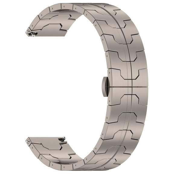 22mm Butterfly Buckle Titanium Alloy Watch Band(Grey)