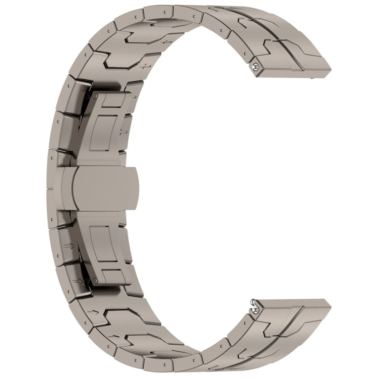 22mm Butterfly Buckle Titanium Alloy Watch Band(Grey)
