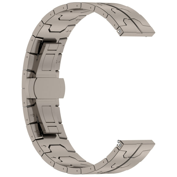 22mm Butterfly Buckle Titanium Alloy Watch Band(Grey)