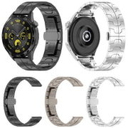 22mm Butterfly Buckle Titanium Alloy Watch Band(Black)