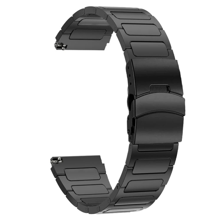 22mm Dual Safety Buckle Titanium Alloy Watch Band(Black)