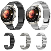 22mm Dual Safety Buckle Titanium Alloy Watch Band(Black)
