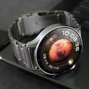 22mm Dual Safety Buckle Titanium Alloy Watch Band(Black)