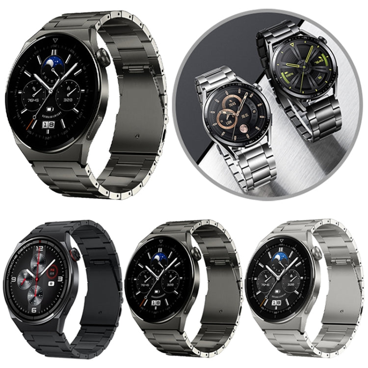 22mm Three-Bead Magnetic Buckle Titanium Alloy Watch Band(Black)