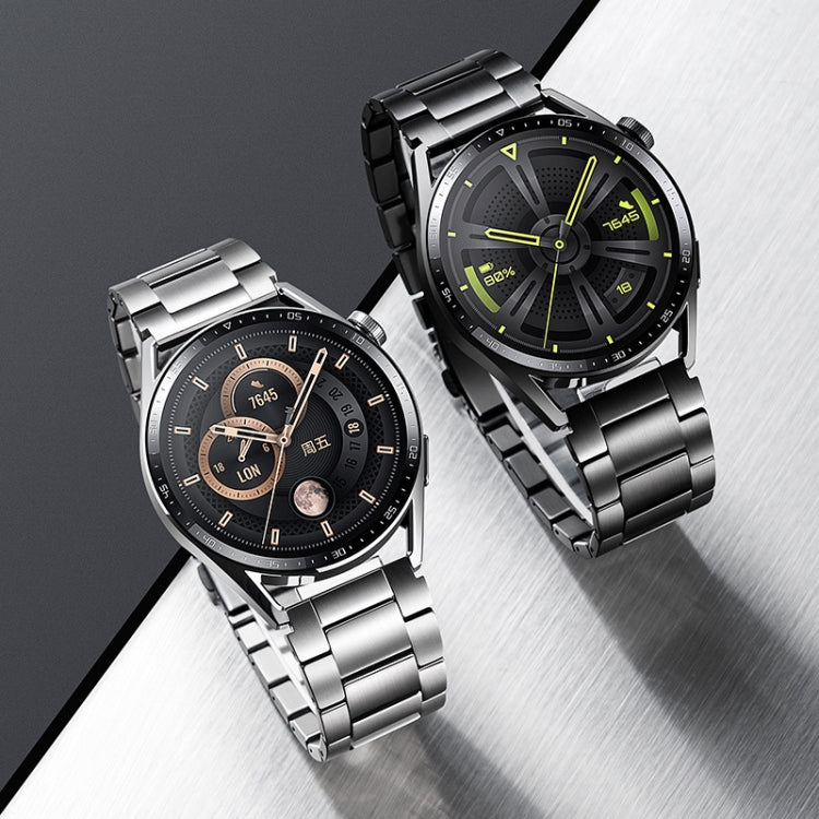 22mm Three-Bead Magnetic Buckle Titanium Alloy Watch Band(Black)