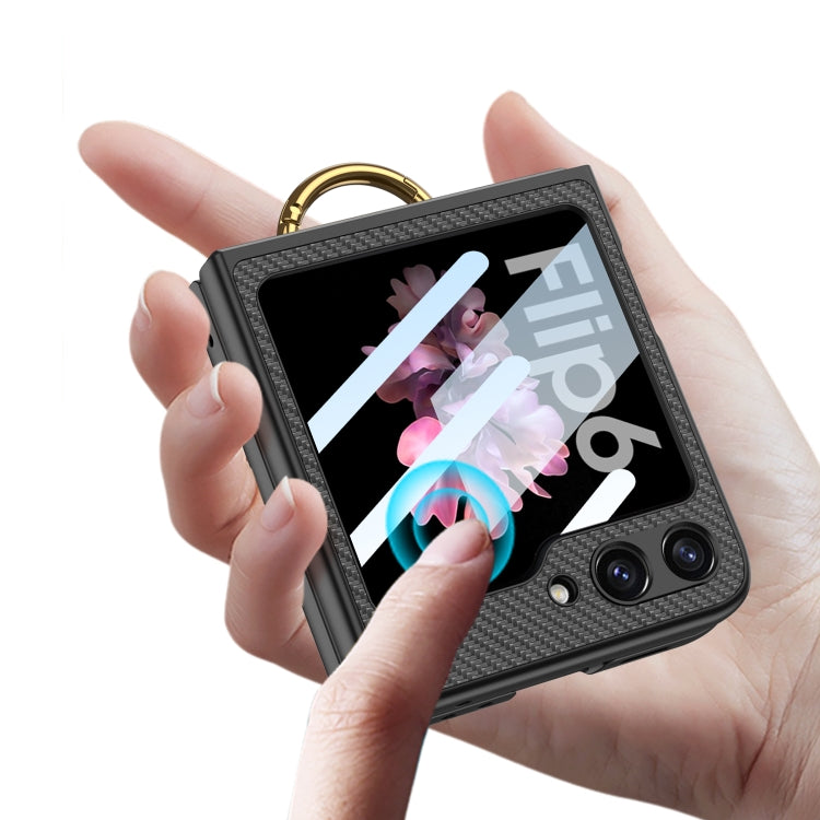 For Samsung Galaxy Z Flip6 / Flip7 FE GKK Integrated Ultra-thin Leather Card Slots Phone Case with Ring Holder(Black)