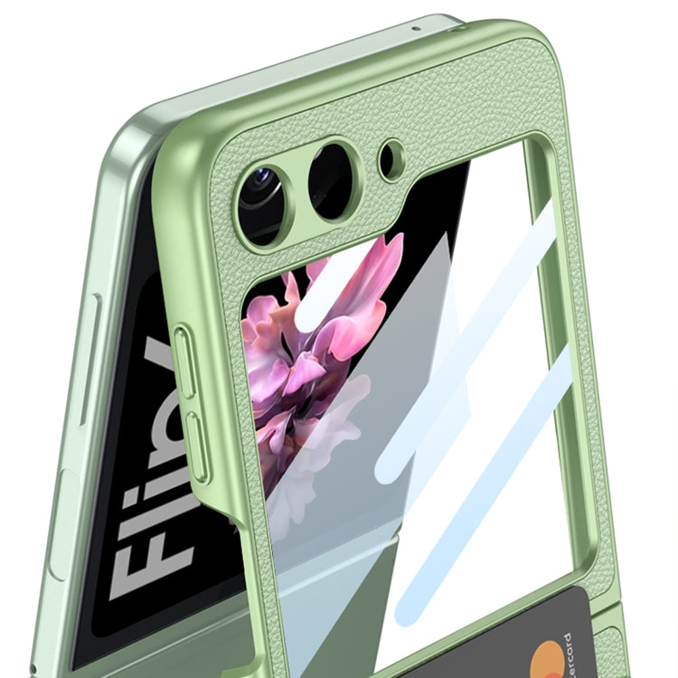 For Samsung Galaxy Z Flip6 GKK Integrated Ultra-thin Leather Card Slots Phone Case with Ring Holder(Pink)