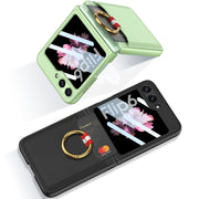 For Samsung Galaxy Z Flip6 / Flip7 FE GKK Integrated Ultra-thin Leather Card Slots Phone Case with Ring Holder(Purple)
