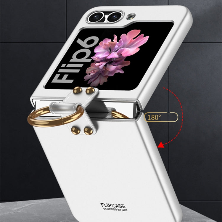 For Samsung Galaxy Z Flip6 GKK Ultra-thin PC Full Coverage Phone Case with Ring Holder(Purple)