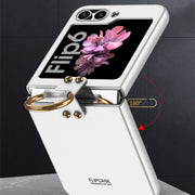 For Samsung Galaxy Z Flip6 GKK Ultra-thin PC Full Coverage Phone Case with Ring Holder(Pink)