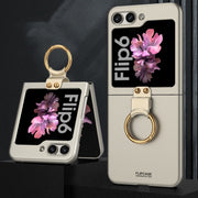 For Samsung Galaxy Z Flip6 GKK Ultra-thin PC Full Coverage Phone Case with Ring Holder(Grey)