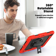 For iPad Air 11 2025 / 2024 Silicone Hybrid PC Tablet Case with Shoulder Strap(Red)
