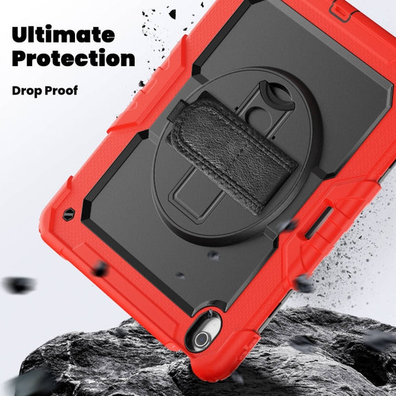 For iPad Air 13 2025 / 2024 Silicone Hybrid PC Tablet Case with Shoulder Strap(Red)