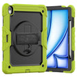 For iPad Air 13 2025 / 2024 Silicone Hybrid PC Tablet Case with Shoulder Strap(Black + Yellow Green) - iPad Air 13 2025 / 2024 Cases by PMC TechLife | Online Shopping South Africa | PMC TechLife | Buy Now Pay Later Mobicred