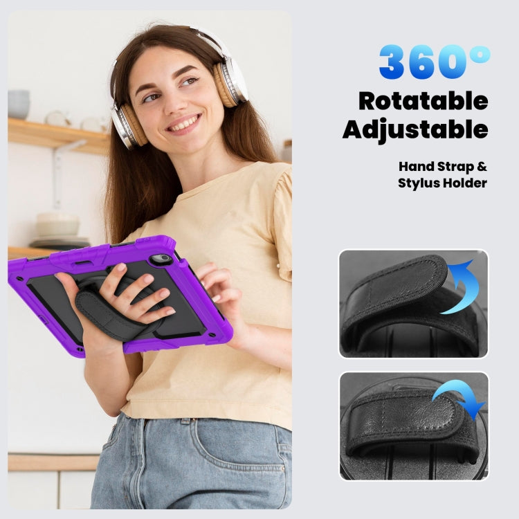 For iPad Air 13 2025 / 2024 Silicone Hybrid PC Tablet Case with Shoulder Strap(Purple)