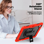 For iPad Pro 13 2024 Silicone Hybrid PC Tablet Case with Shoulder Strap(Red)