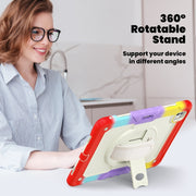 For iPad Pro 13 2024 Silicone Hybrid PC Tablet Case with Shoulder Strap(Camouflage Red)