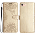 For iPhone 16e Cherry Blossom Butterfly Skin Feel Embossed PU Phone Case(Gold) - free shipping - PMC TechLife - Order now!