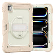 For iPad Pro 11 2024 Silicone Hybrid PC Tablet Case with Shoulder Strap(Beige + Rose Gold) - iPad Pro 11 2024 Cases by PMC TechLife | Online Shopping South Africa | PMC TechLife | Buy Now Pay Later Mobicred