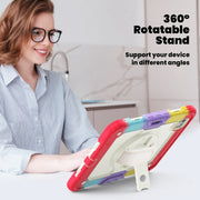 For iPad Pro 11 2024 Silicone Hybrid PC Tablet Case with Shoulder Strap(Camouflage Red)
