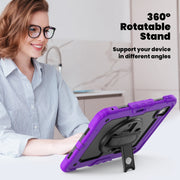For iPad Pro 11 2024 Silicone Hybrid PC Tablet Case with Shoulder Strap(Purple)