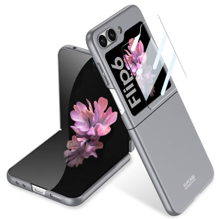 For Samsung Galaxy Z Flip6 GKK Ultra-thin Full Coverage Phone Case with Tempered Film(Grey)